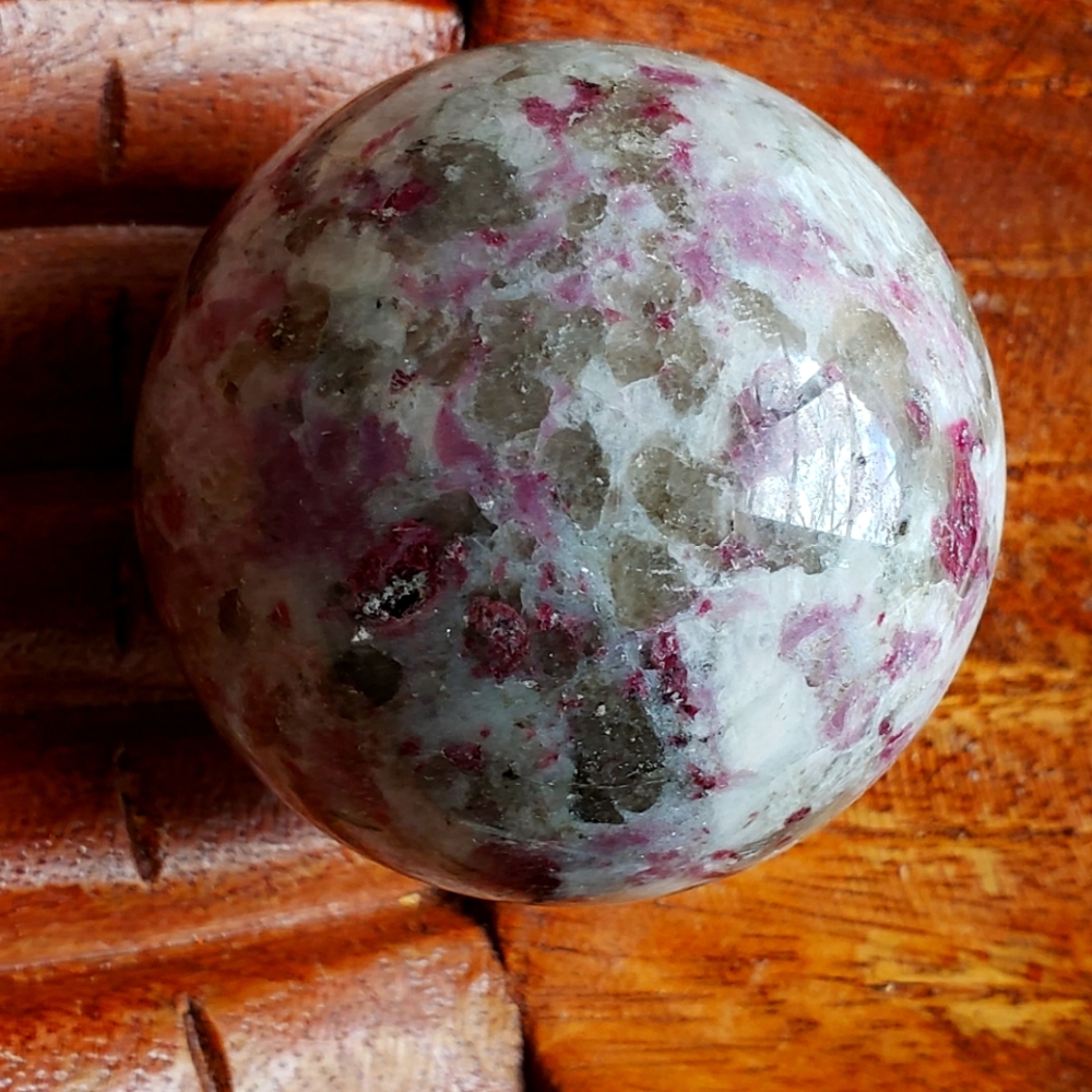 Rubelite pink tourmaline sphere